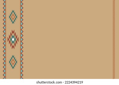 Ethnic pattern background with copy space for text. Seamless tribal pattern. Vector illustration. For banner, fliers, business card, restaurant menu, web background.