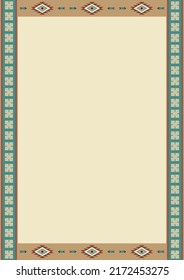 Ethnic pattern background . Design template for greeting card, brochure, menu, flier, banner. Size A4.