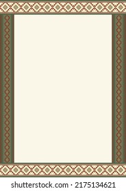 Ethnic pattern background . Design template for greeting card, brochure, menu, flier, banner.  Size A4.