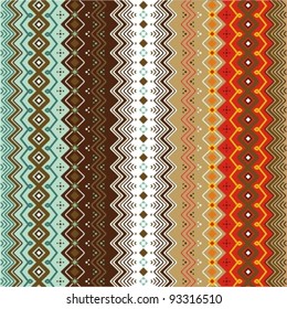 Ethnic pattern background with geometrically elements in two different color motifs