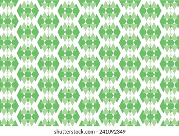 Ethnic pattern background in green tone, vector illustration 