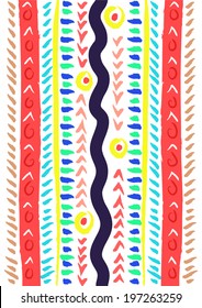 Ethnic pattern in bright colors.