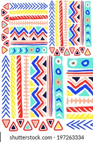 Ethnic pattern in bright colors.