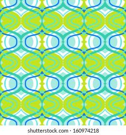 Ethnic pattern in bright green color with Arabic, Turkish, Moroccan motifs. Seamless vector background for web, print, spring summer fashion, wallpaper, fabric, textile design, birthday wrapping paper