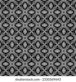 Ethnic pattern with chalk brush and black background from chalk graffiti removed