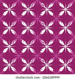 ethnic pattern with check seamless in red background for fabric