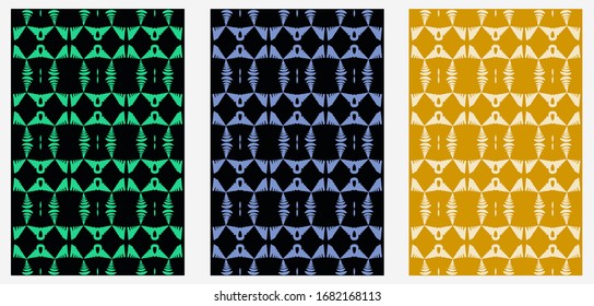 Ethnic pattern collection with different color. Design for printing industry. Book cover design collection.