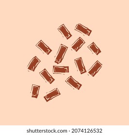 Ethnic pattern concept. Colorful abstract ornament with geometric shape and chaotic rectangle. Traditional design element for cover, social media and fabric printing. Cartoon flat vector illustration