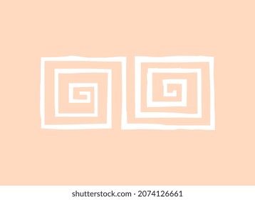 Ethnic pattern concept. Minimalistic oriental ornament with curved lines and contours. Traditional African design element for logos, emblems and fabric printing. Cartoon flat vector illustration