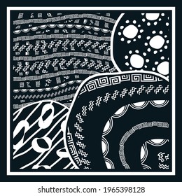 ethnic pattern design in black and white. can also be used for fabric or wallpaper motifs, scarves, hijab, home decor or others
Other design vector inspirations are easy to edit