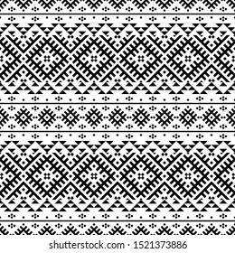 Ethnic Pattern Design. BW seamless ethnic pattern vector