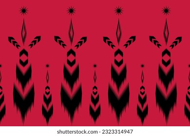 Diseño de patrones étnicos para tela, alfombra, abstracto, papel pintado, impresión. Ikat diseña un hermoso patrón impecable.