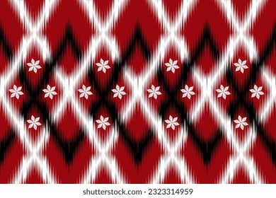 Diseño de patrones étnicos para tela, alfombra, abstracto, papel pintado, impresión. Ikat diseña un hermoso patrón impecable.