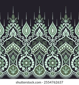 Ethnic pattern design floral lace pattern embroidery Ethnic embroidery design. for textile branding Fabric illustration Design 
for cover, fabric, textile