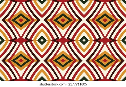 Ethnische Muster Design Geometrisch nahtlos. Azteken Stoffteppich Mandala Ornament Chevron Textil Dekoration Tapete. Stammtisch-Truthahn Afrikanischer traditioneller indischer Stickereihintergrund
