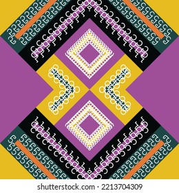 Ethnic pattern design of the Philippines. It is a pattern created by combining geometric shapes. Create beautiful fabric patterns. Design for print. Using in the fashion industry.