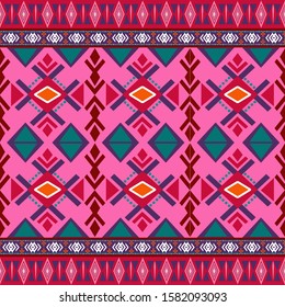 Ethnic Ethnic Pattern Design Pink Background or Wallpaper.