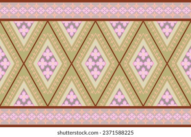 Ethnic pattern design, repeat and seamless , geometric and floral element, for textile, wallpaper or other.