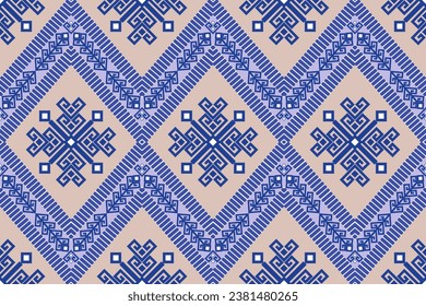 Ethnic pattern design, repeat and seamless, geometric and floral element for textile.