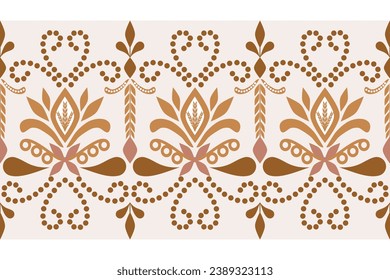 ethnic pattern design, repeat and seamless, geometric and floral element for textile