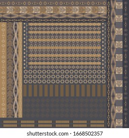 Ethnic pattern design for scarf pattern. Hijab motif