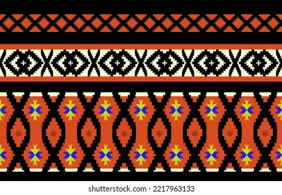 diseño de patrones étnicos sin fisuras tela, cortina, alfombra, papel pintado, ropa, tejido, batik, ilustración vectorial, patrón geométrico, patrón nativo, alfombra sin costura, color floral, oriental