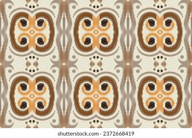 Ethnic pattern design. Traditional ethnic pattern design It is a pattern created by combining geometric shapes. Create beautiful fabric patterns. Design for print. Using in the fashion industry.