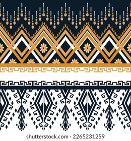 Ethnic pattern designs, ethnic pattern graphics, geometric shapes and flowers are used for weaving ,rug, wallpaper, clothing, wrap, batik, fabric, embroidery style illustration, Ethnic abstract ikat 