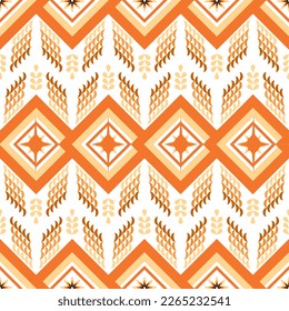 Ethnic pattern designs, ethnic pattern graphics, geometric shapes and flowers are used for weaving ,rug, wallpaper, clothing, wrap, batik, fabric, embroidery style illustration, Ethnic abstract ikat 