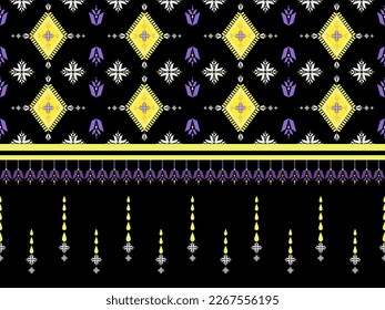 Ethnische Muster-Designs, ethnische Muster-Grafiken, geometrische Formen und Blumen werden zum Weben, Teppich, Tapeten, Kleidung, Wrap, Batik, Stoff, Stickereigrafik, Ethnisch abstrakter Kat verwendet 