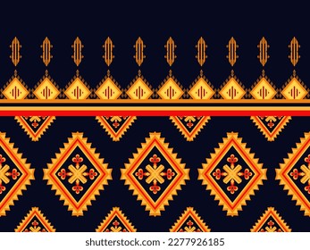 Ethnic pattern designs, ethnic pattern graphics, geometric shapes and flowers are used for weaving ,rug, wallpaper, clothing, wrap, batik, fabric, embroidery style illustration, Ethnic abstract ikat