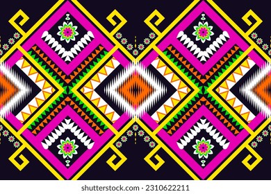 Ethnic pattern designs, ethnic pattern graphics, geometric shapes and flowers are used for weaving ,rug, wallpaper, clothing, wrap, batik, fabric, embroidery style illustration, Ethnic abstract ikat 