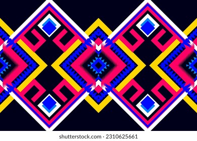 Ethnic pattern designs, ethnic pattern graphics, geometric shapes and flowers are used for weaving ,rug, wallpaper, clothing, wrap, batik, fabric, embroidery style illustration, Ethnic abstract ikat 