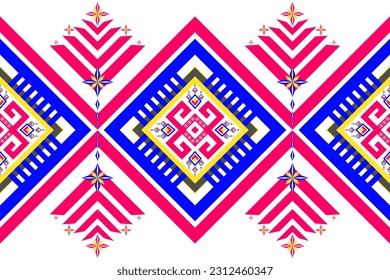 Ethnic pattern designs, ethnic pattern graphics, geometric shapes and flowers are used for weaving ,rug, wallpaper, clothing, wrap, batik, fabric, embroidery style illustration, Ethnic abstract ikat