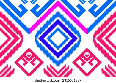 Ethnic pattern designs, ethnic pattern graphics, geometric shapes and flowers are used for weaving ,rug, wallpaper, clothing, wrap, batik, fabric, embroidery style illustration, Ethnic abstract ikat