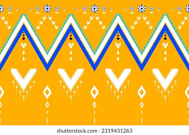 Ethnic pattern designs, ethnic pattern graphics, geometric shapes and flowers are used for weaving ,rug, wallpaper, clothing, wrap, batik, fabric, embroidery style illustration, Ethnic abstract ikat