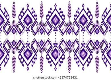 Ethnische Muster-Designs, ethnische Muster-Grafiken, geometrische Formen und Blumen werden für Webarbeiten, Teppiche, Kleidung, Wrap, Batik, Stoff, Stickereigrafik, Ethnisch abstrakte Ikat-Stil verwendet