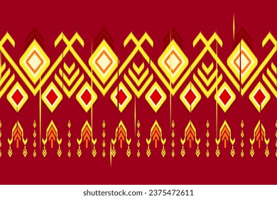 Ethnic pattern designs, ethnic pattern graphics, geometric shapes and flowers are used for weaving ,rug,clothing, wrap, batik, fabric, embroidery style illustration, Ethnic abstract ikat style