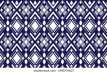 Ethnic Pattern, Diamon Geometric traditional Design for background,carpet,wallpaper,clothing,wrapping,Batik,fabric, Vector illustration embroidery style.