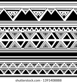 Ethnic pattern drawing background with seamless hand drawn black and white color abstract african style for print and fashion textile.