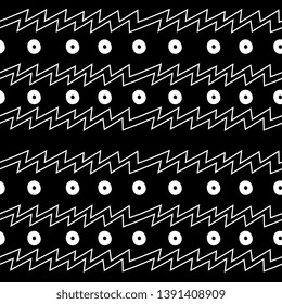 Ethnic pattern drawing background with seamless hand drawn black and white color abstract african style for print and fashion textile.