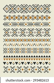 ethnic pattern elements collection. vector illustration