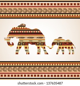 Ethnic pattern with elephants
