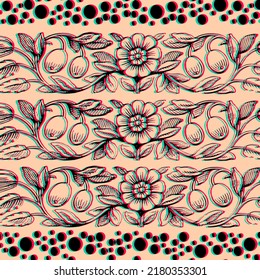 Ethnic pattern embroidery fabric textile illustration wallpaper illustration graphic design art 