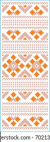 Ethnic pattern for embroidery stitch in red. Pattern template.