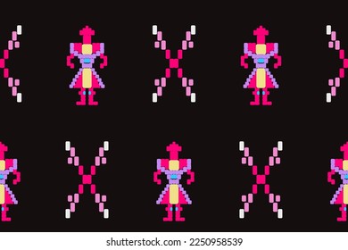 Ethnic Pattern Embroidery textile eps vector soldier Miao pattern. oriental Textile Design for background,carpet,wallpaper,clothing,wrapping,Batik,fabric,Vector illustration embroidery style.