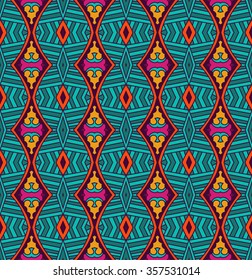 ethnic pattern for fabric. Abstract geometric mosaic vintage seamless pattern ornamental. 