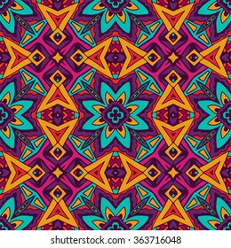 ethnic pattern for fabric. Abstract geometric mosaic vintage seamless pattern ornamental. 