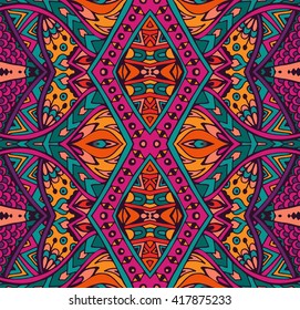 ethnic  pattern for fabric. Abstract geometric colorful seamless pattern ornamental. bright multicolor tribal style design