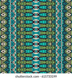 ethnic pattern for fabric. Abstract geometric horizontal striped vintage seamless pattern ornamental.